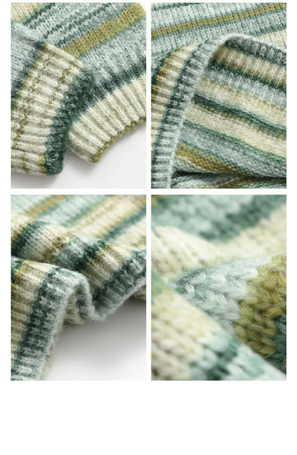 Lace-up POLO Sweater Gradient Sweater