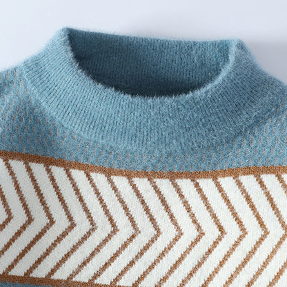 Fashion Striped Thermal Head Cover Knitwear