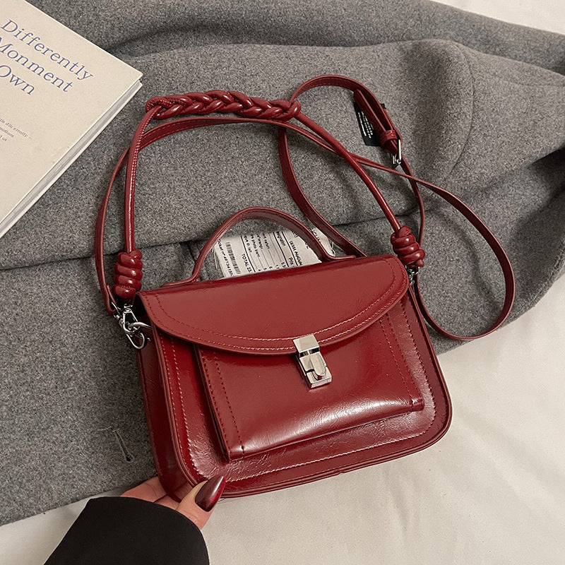 Casual Small Square Shoulder Bag Retro Portable Messenger Handbags For Women