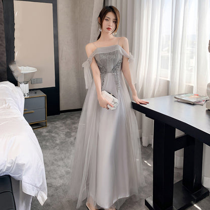 Champagne Bridesmaid Dresses Appear Slim To The Small Crowd