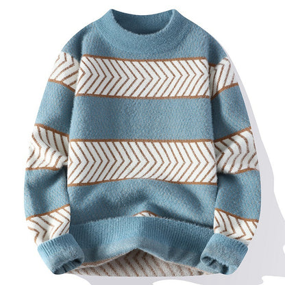 Fashion Striped Thermal Head Cover Knitwear