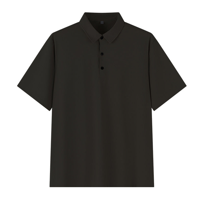 Plus Size Seamless Men Ice Silk Polo Shirt