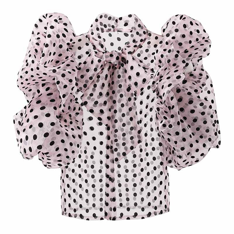 Short Polka Dot Shirt Women Summer New Korean Style Loose Design Niche Short-sleeved Chiffon Cardigan Top