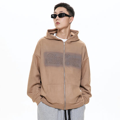 Suede Hooded Cardigan Coat Women