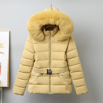 Brushed Lining Slim-fit Elegant Cotton-padded Coat