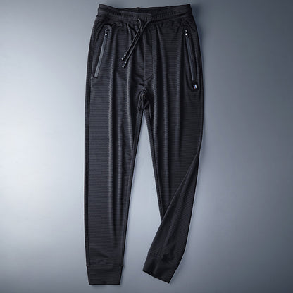 Summer Mesh Ice Silk Casual Pants Men's Large Size Loose Sweatpants