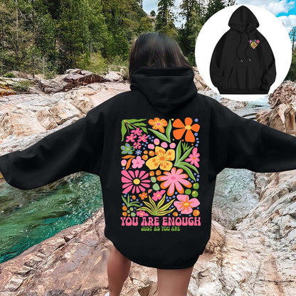 Autumn And Winter Long Sleeve Fleece-lined Hooded Sweatshirt