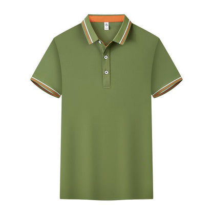 Polo Cotton Workwear With A Collar And Short Sleeves