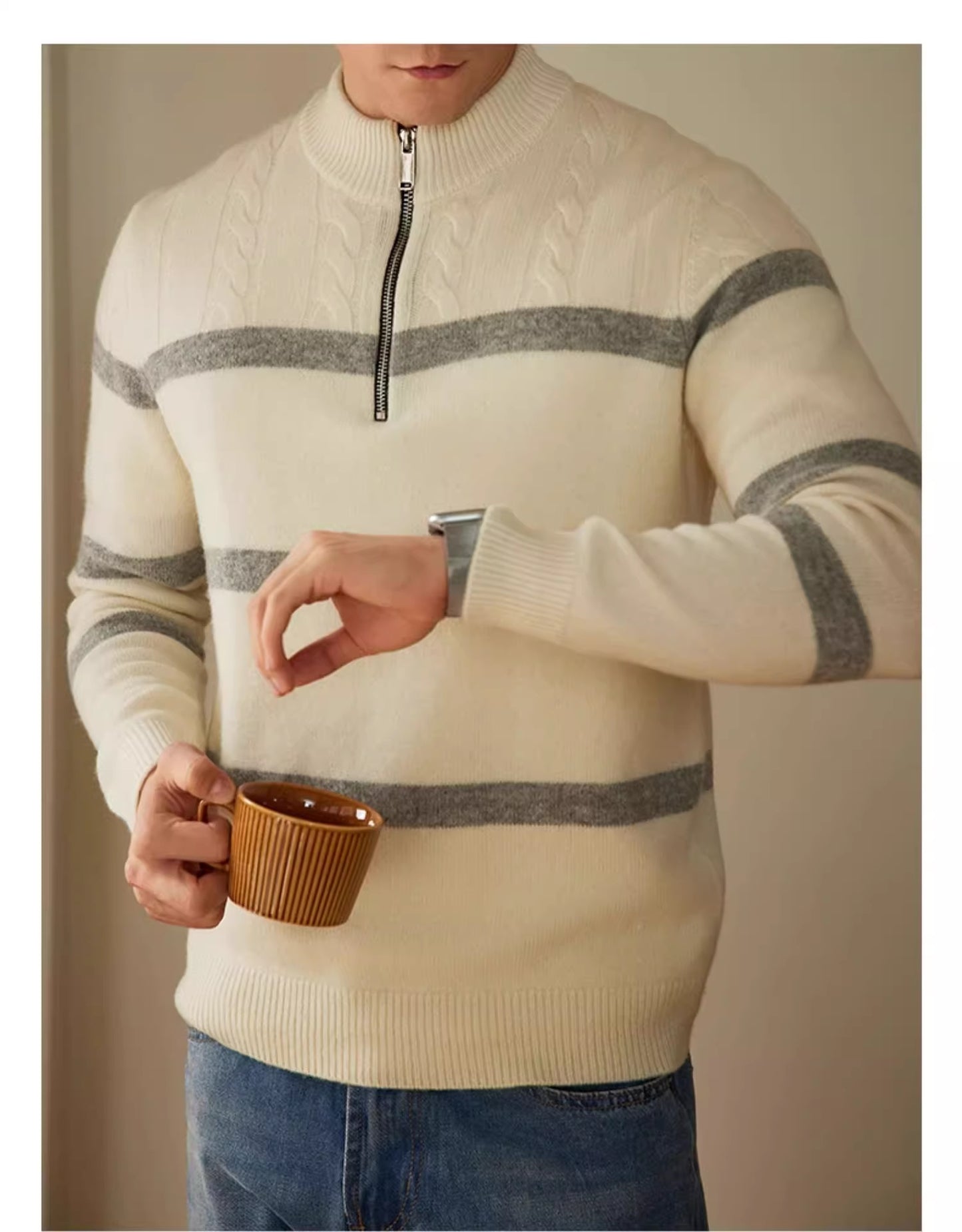 High-end Stripe Warm Knitwear