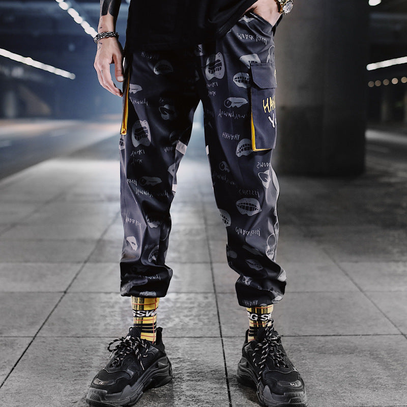 Men's Casual Pants Multi-pocket Drawstring Pants Trend