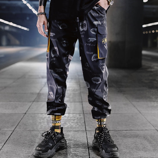 Men's Casual Pants Multi-pocket Drawstring Pants Trend