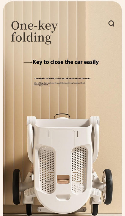 Four-wheel Children Infants Two-way Reclining Trolley Lightweight Folding