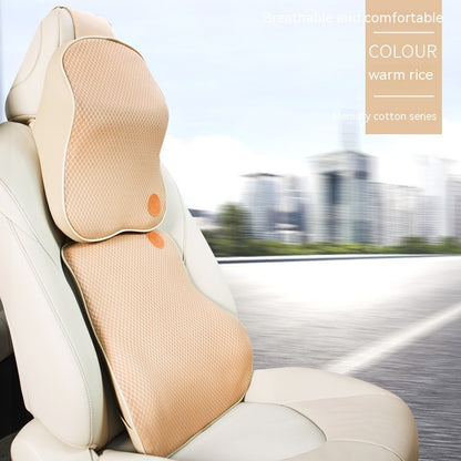 Four Seasons Universal Memory Foam Automotive Headrest Neck Pillow Lumbar Support Pillow