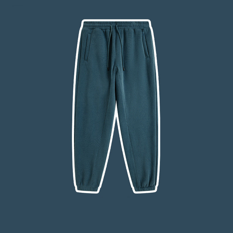 Men's Solid Color Casual Fleece Sweatpants American Fashion Brand