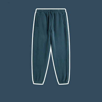 Men's Solid Color Casual Fleece Sweatpants American Fashion Brand