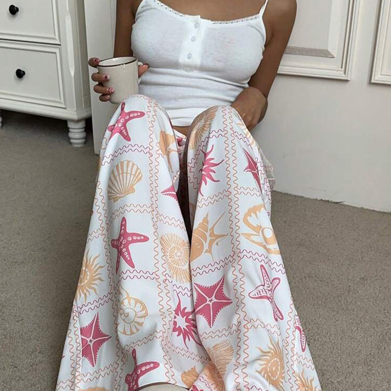 Temperament Leisure Trousers Wide-leg Straight Pants Mop Pants Women