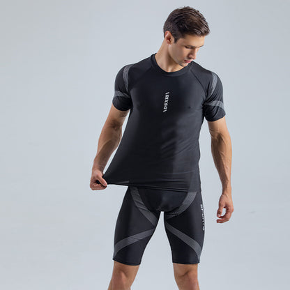 Men's Sun Protection Quick-drying T-shirt Swimsuit Shorts Suit