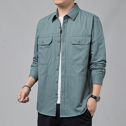 Workwear Shirt Men's Long-sleeved Casual Jacket