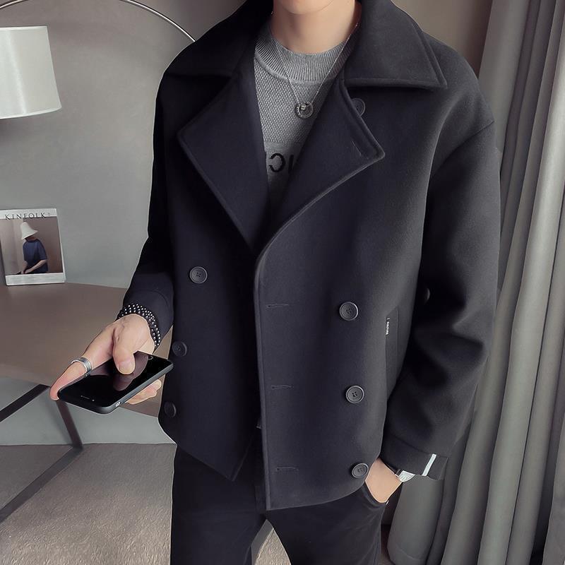 Men's Trench Coat Jacket Autumn And Winter Short Woolen Cloth