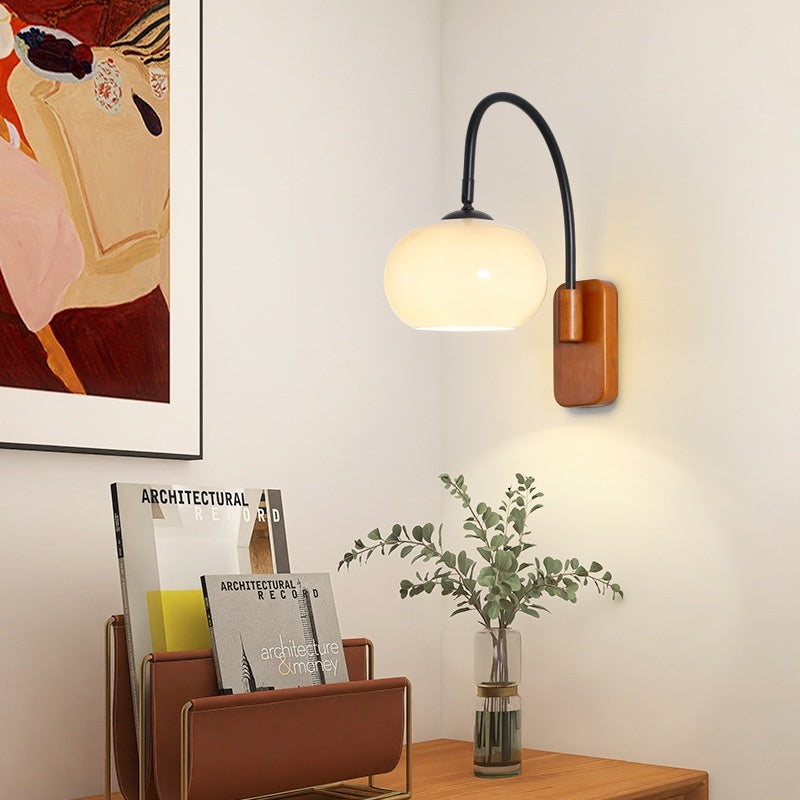 Bedside Wall Lamp Creative Retro Glass Wall LED Lamp