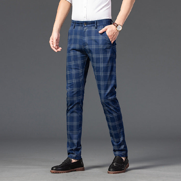 Men's Trendy Youth Plaid Small Straight Pants