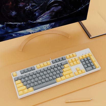 Two-color Keyboard Wired Office Green Black Tea Red Axis Hot Plug Computer