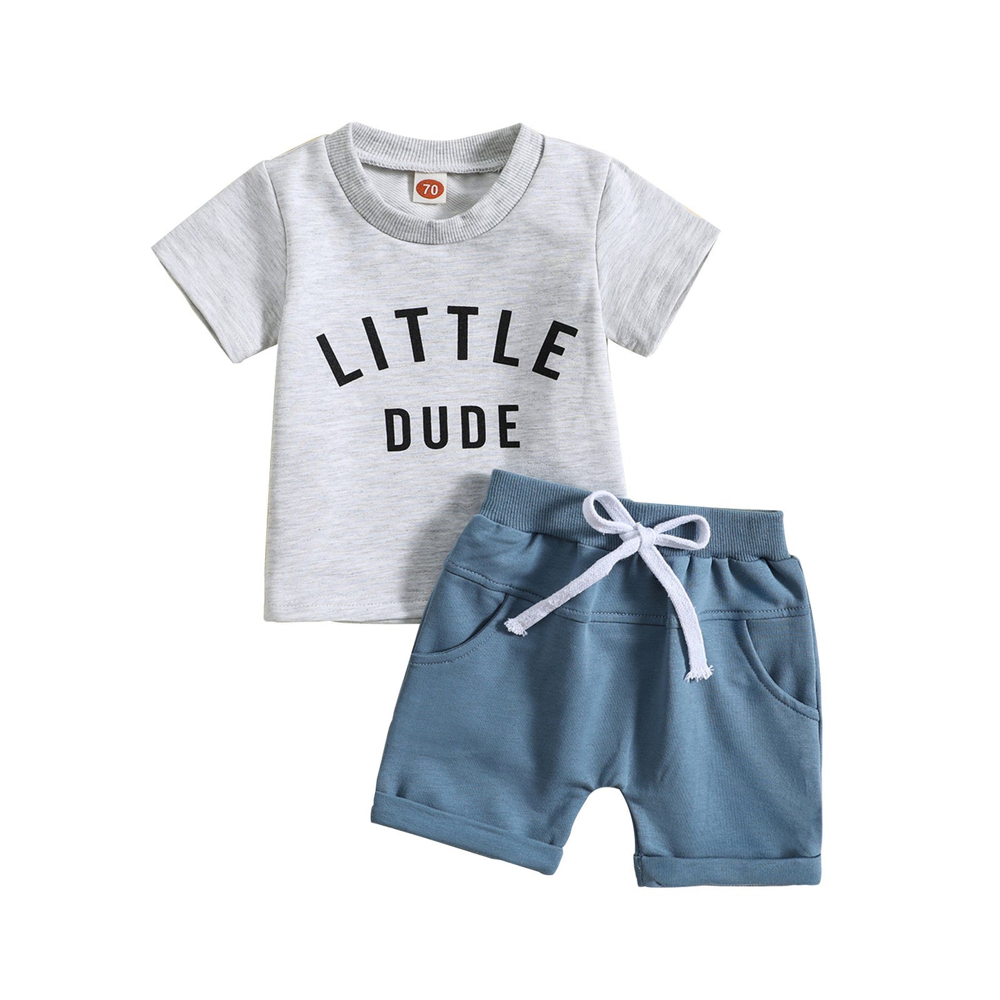 Children's Clothing Round Neck Letter Print Top Two-piece Set