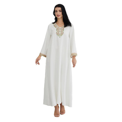 Muslim Women's Wear Fashion Stitching Lace Abaiya Robe
