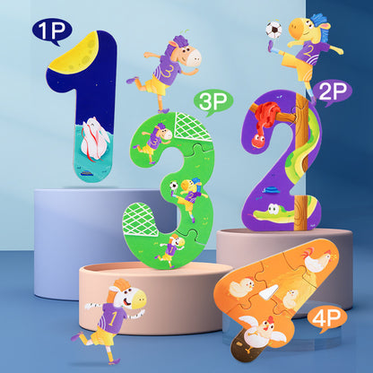 Large Block Digital Puzzle Toys Children's Letters Puzzle Cognitive Paper Educational Toys