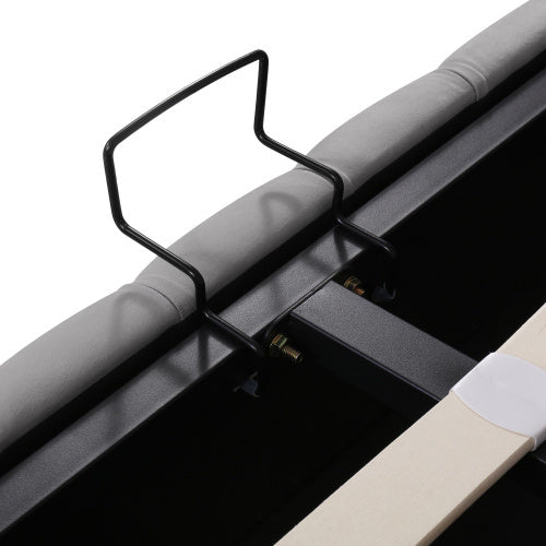 Upholstered Bed, With Hydraulic Lever, Functional Bed From Storage, 150 X 200 Cm, Without Mattress, Velvet, Gray