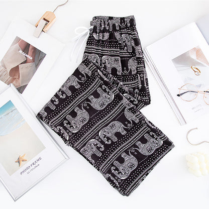 Thailand Elephant Yoga Wide-leg Pants For Women