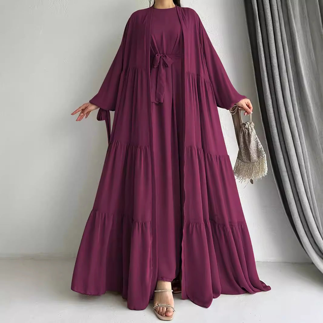 Muslim Solid Color Vest Dress Fashion