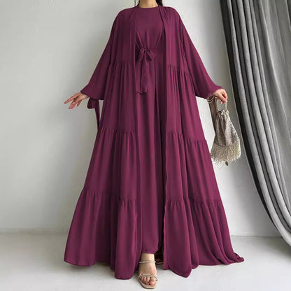 Muslim Solid Color Vest Dress Fashion