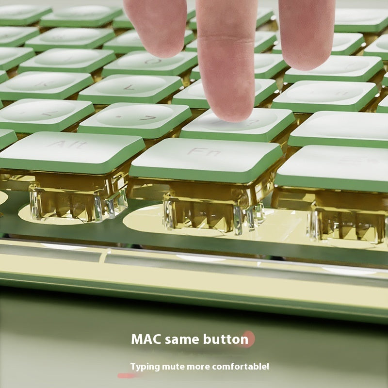 Prewalker V3 Wired Mute Keyboard Mouse Suit Mechanical Feeling Girls Office Typing Wireless Bluetooth Computer