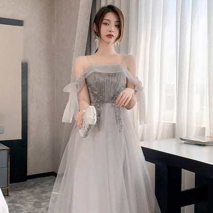 Champagne Bridesmaid Dresses Appear Slim To The Small Crowd