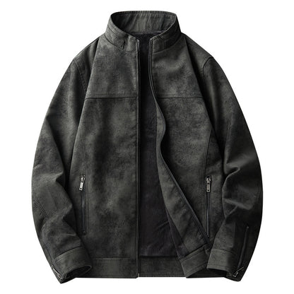 Men's American-style Retro Tie-dyed Leather Jacket