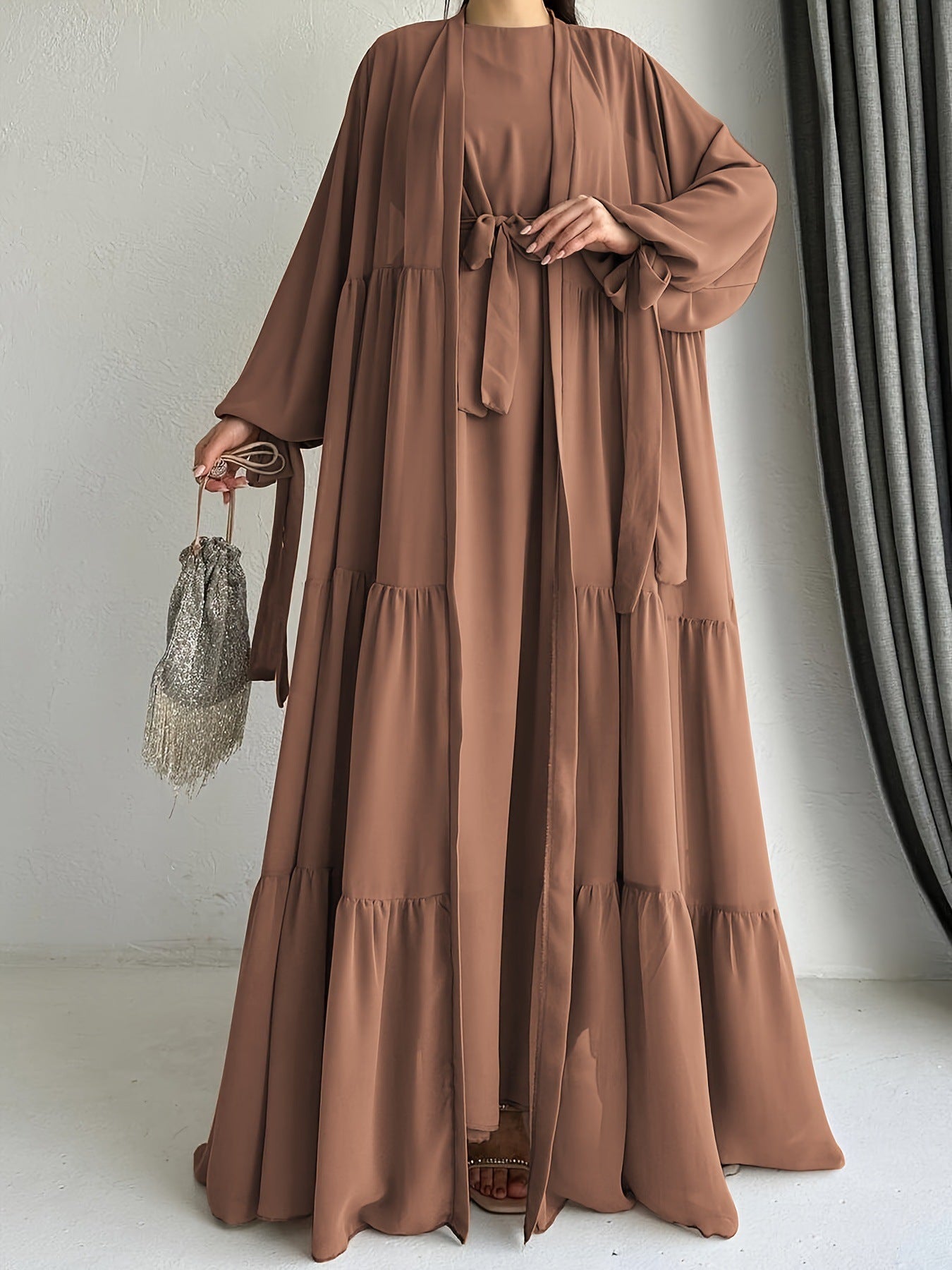 Muslim Solid Color Vest Dress Fashion