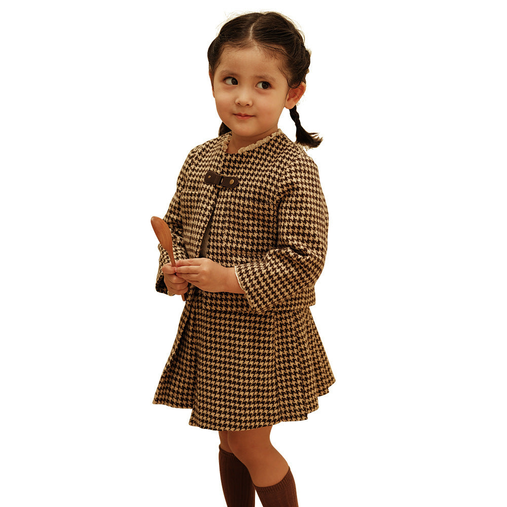High-end French Children's Clothing Girls' Classic Style Two-piece Suit