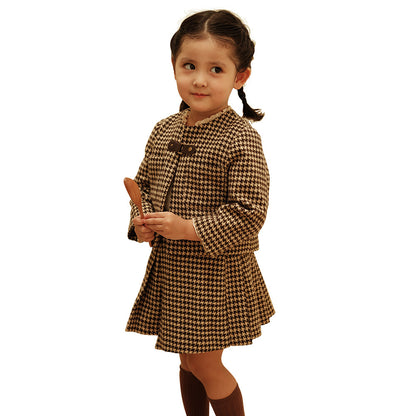 High-end French Children's Clothing Girls' Classic Style Two-piece Suit