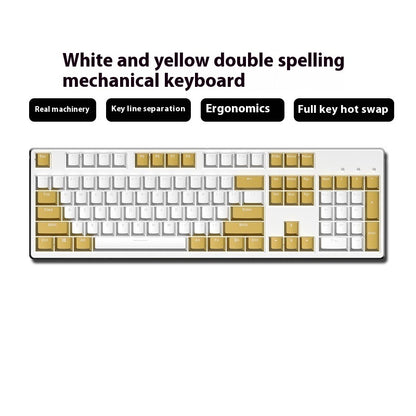 Two-color Keyboard Wired Office Green Black Tea Red Axis Hot Plug Computer