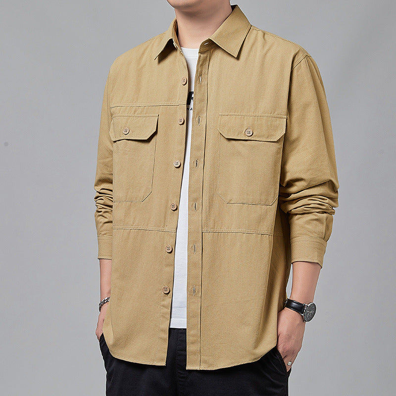 Workwear Shirt Men's Long-sleeved Casual Jacket