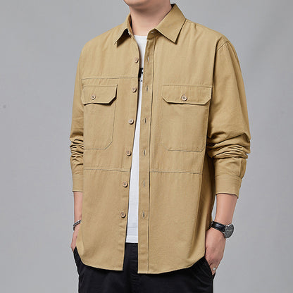 Workwear Shirt Men's Long-sleeved Casual Jacket