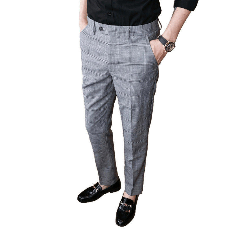 Plaid Casual Suit Pants Summer Thin Men's Pants