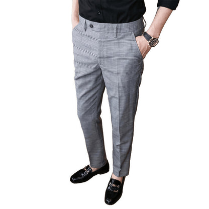Plaid Casual Suit Pants Summer Thin Men's Pants