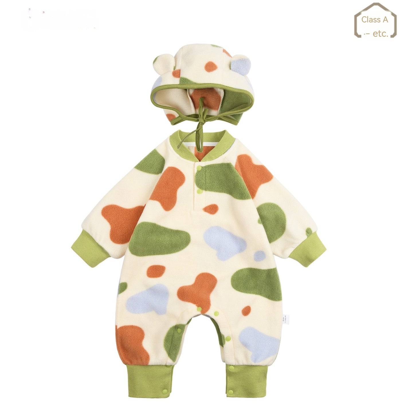 Newborn Warm Outdoor Clothing Cream Puff Jumpsuit