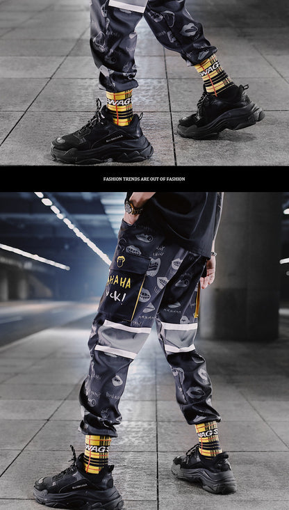 Men's Casual Pants Multi-pocket Drawstring Pants Trend
