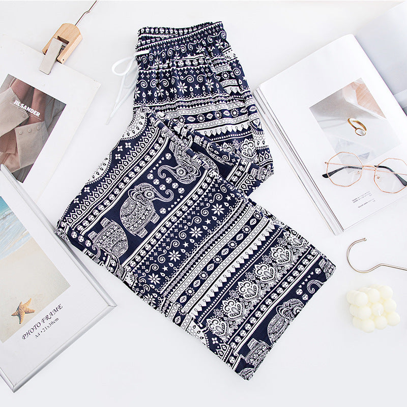 Thailand Elephant Yoga Wide-leg Pants For Women
