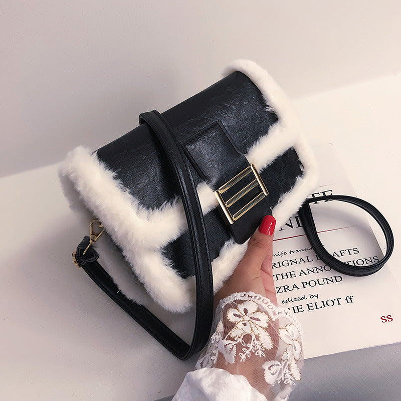 Autumn And Winter Lamb Hair Texture Small Bag Women Korean Version Of The New Fashion
