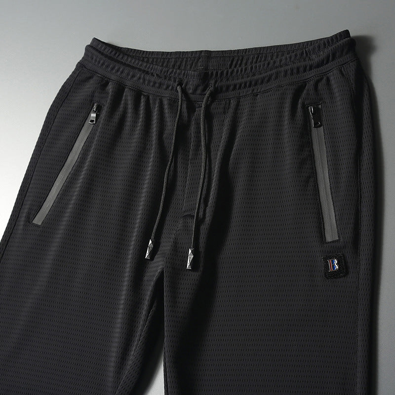 Summer Mesh Ice Silk Casual Pants Men's Large Size Loose Sweatpants