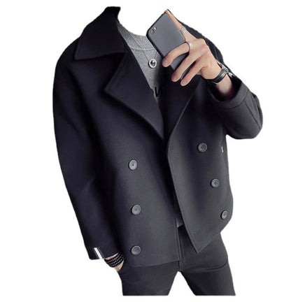 Men's Trench Coat Jacket Autumn And Winter Short Woolen Cloth
